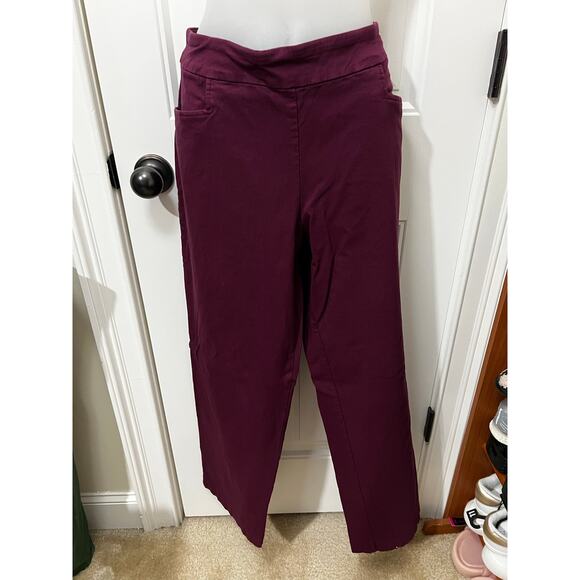 Time And Tru Women’s Burgundy Purple XL (16-18) Millennium Pull-On Stretch Pants - Picture 2 of 10